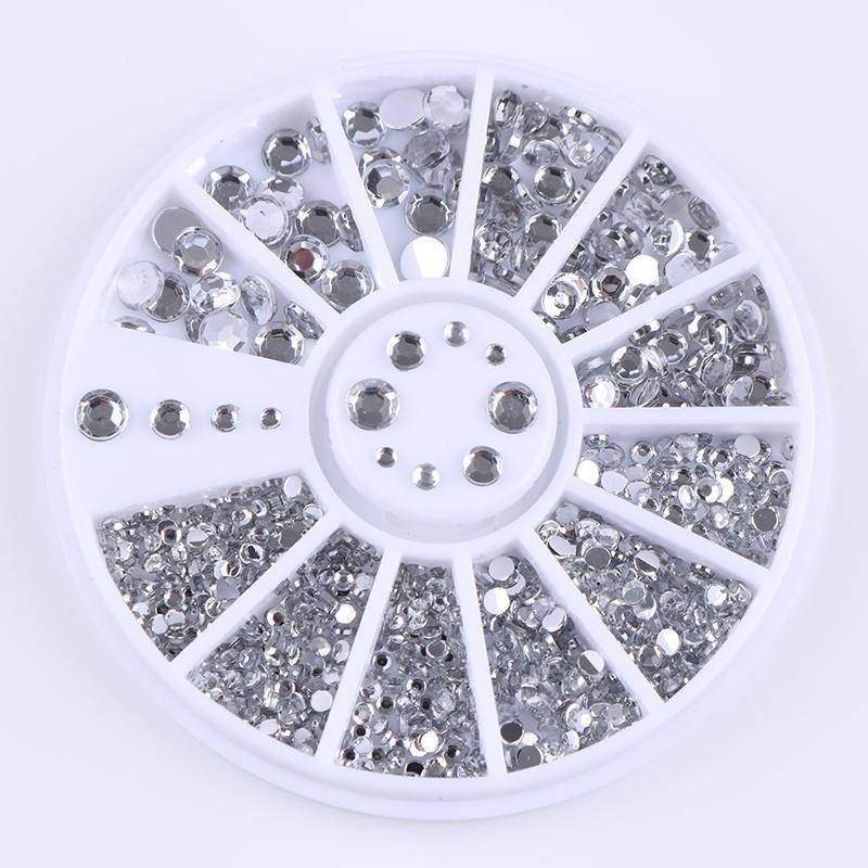 Nagel Ornament Silber Nail art Transparent Kristall