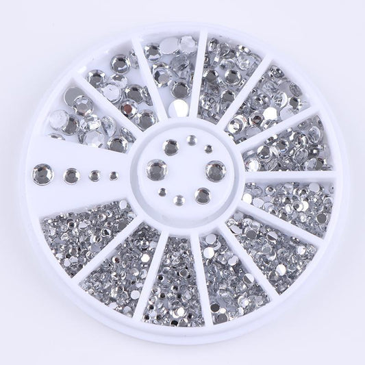 Nagel Ornament Silber Nail art Transparent Kristall