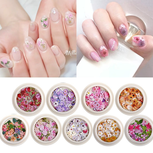 50-teiliges Set Blumen-Nagelsticker | Selbstklebende Nail Art Aufkleber mit Blumenmuster | Modell SP14-01 bis SP14-18
