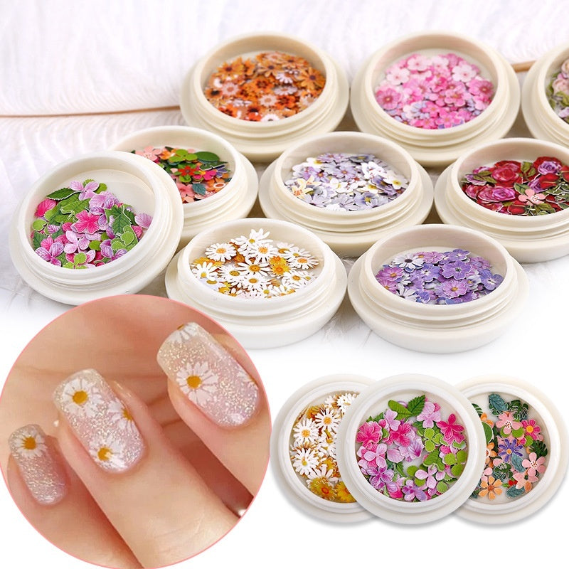 50-teiliges Set Blumen-Nagelsticker | Selbstklebende Nail Art Aufkleber mit Blumenmuster | Modell SP14-01 bis SP14-18
