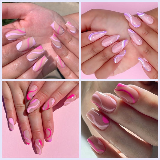 Wassertransfer-Nagelsticker – Abstrakte Muster & Linien | Nail Art Folien für Gel-, Acryl- & Naturnägel