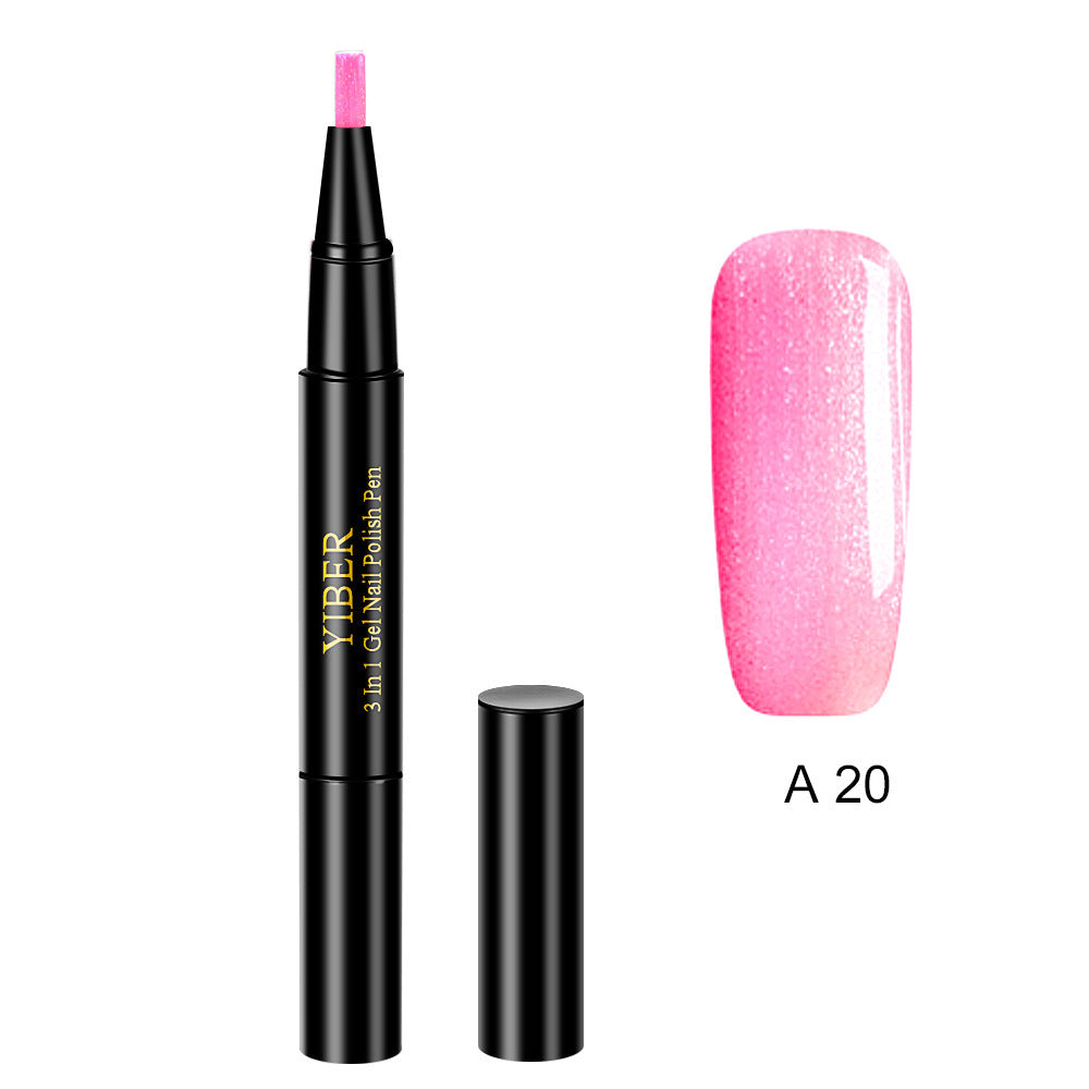 3 in 1 Gel Nagellack Stift Glitter One Step Nail Art Gel Polish Hybrid